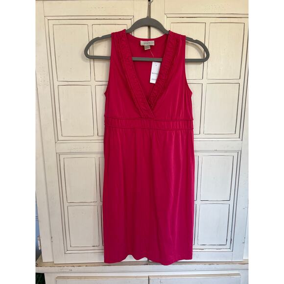 NWT Loft size SP small petite bright pink stretch knit dress - Picture 1 of 3